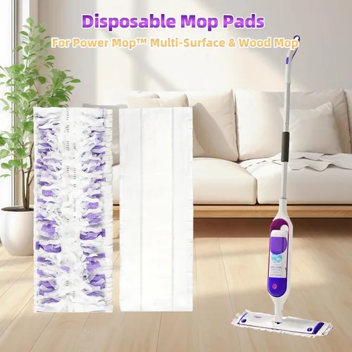 Miniatura 2 de Paquete de 12 almohadillas desechables para mopa PowerMop de varias superficies, repuestos de almohadillas de trapeador para limpieza de suelos