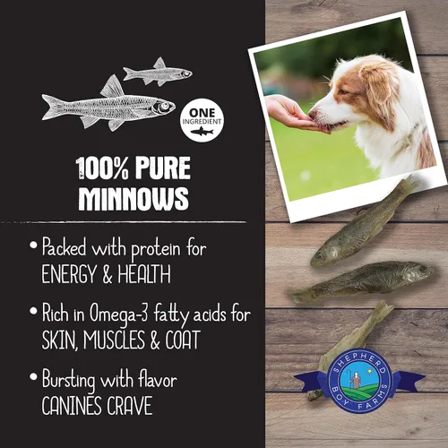 Miniatura 3 de Minnows - Golosinas liofilizadas para perros y gatos, bolsa de 5 onzas, hechas en los Estados Unidos, de granja a tazón