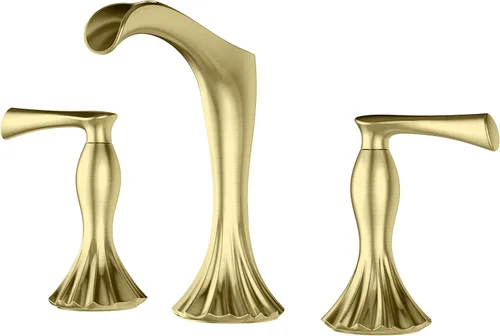 Pfister LG49-RH1BG Rhen - Grifo de lavabo de baño con cascada, oro cepillado