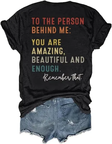 Miniatura 3 de Camiseta You Matter You Amazing Beautiful Enough Casual cuello en V para mujer