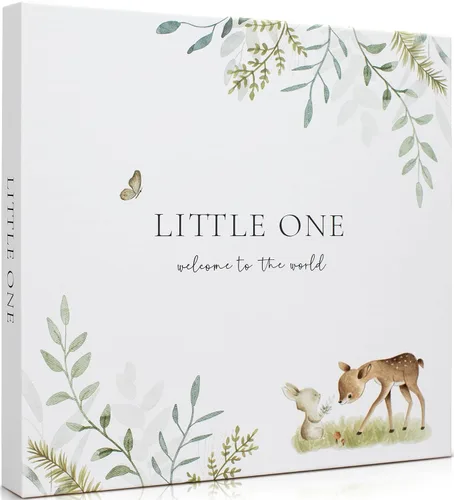 Libro de recuerdos para bebés para niños y niñas – Álbum de fotos atemporal para bebés de los primeros 5 años – Diario álbum de recortes de género