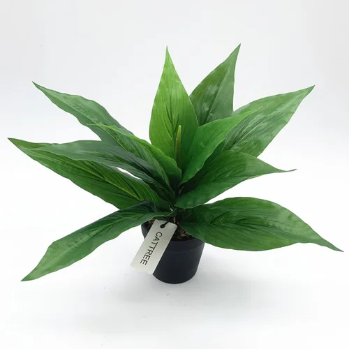 Miniatura 2 de CATTREE Plantas artificiales para decoración al aire libre, arbustos de plantas falsas, hojas de plástico, arbustos verdes, hogar, jardín, boda