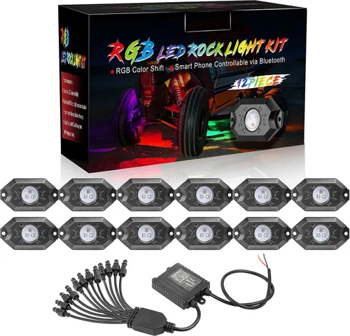 Miniatura 8 de Kits de luces LED RGB con control Bluetooth, impermeables, multicolor, luces LED de neón subterráneo, luces para camión, SUV, ATV, UTV, barco