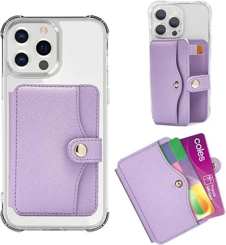 Miniatura 13 de M-Plateau Billetera para teléfono adhesiva, soporte delgado de tarjetas de crédito con adhesivo 3M para teléfono celular y funda de teléfono
