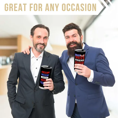 Miniatura 6 de Regalo para un amigo – Vaso de acero inoxidable con la bandera estadounidense de 20 onzas para hombres – Regalo de cumpleaños para hombres – Regalos