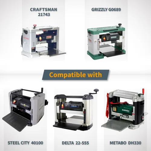 Miniatura 5 de POWERTEC Cuchillas cepilladoras de 13 pulgadas para Delta 22-580, 22-555, Grizzly G0689, Craftsman 21743, POWERTEC PL1300, Steel City 40100