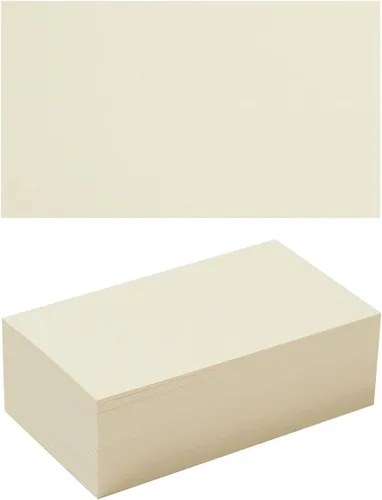 Paquete de 100 tarjetas de papel grueso en blanco para invitaciones, tarjetas de felicitación, postales, fotos, papel grueso de 250 GSM (crema, 2 x