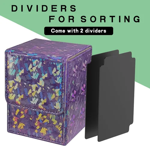 Miniatura 6 de Dmoicols 4 Paquetes Caja de Mazos de Cartas Contiene 400+ Cartas con Fundas Individuales, Caja de Almacenamiento de Cartas de Material Láser