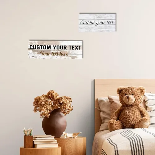 Miniatura 6 de LZIMU Letreros personalizados para pared, impresiones en lienzo personalizadas con tu texto, letrero familiar, arte de pared para decoración rústica