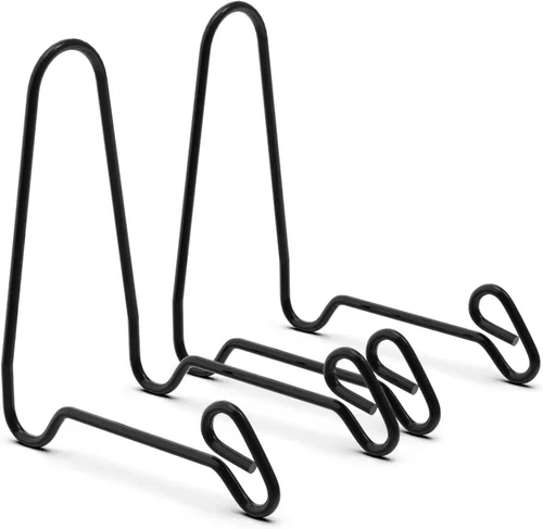 Artliving Paquete de 2 soportes de exhibición de caballete de hierro para exhibir cuencos medianos profundos, platos y platos profundos