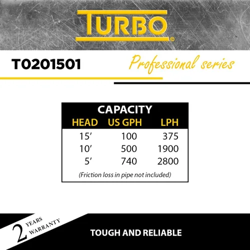 Miniatura 5 de Turbo Bomba sumergible de utilidad 1/6HP con interruptor electrónico