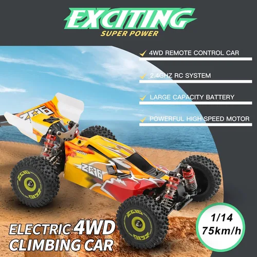 Miniatura 2 de GoolRC WLtoys 144010 - Autos RC sin escobillas para adultos, auto de control remoto a escala 1:14, carreras de alta velocidad, auto de deriva RC