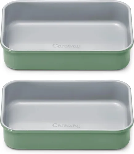 Miniatura 24 de Caraway Sartén rectangular de cerámica antiadherente de 9 x 13 pulgadas, revestimiento de cerámica naturalmente resbaladizo, no tóxico, libre