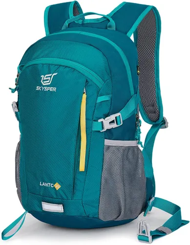 SKYSPER Mochila de senderismo pequeña, 20 L, ligera, mochila de viaje para mujeres y hombres Lantc20-verde azulado