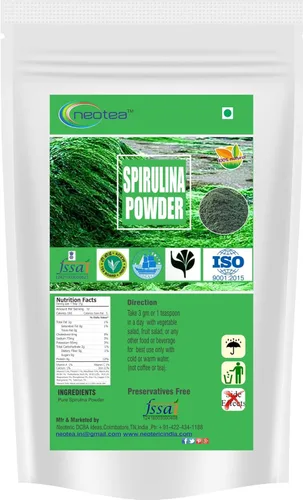 neotea Polvo de espirulina orgánica | Suplemento superalimento denso en nutrientes | Rico en proteínas, vitaminas y antioxidantes | Apoyo