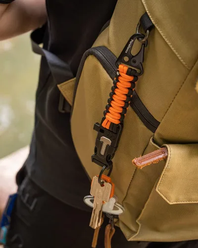Miniatura 6 de Survival Keychain Fire Starter w/Flint Striker Paracord Whistle Keyring for Hiking Camping Fishing Hunting