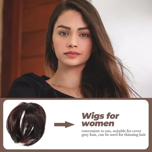 Miniatura 7 de Beaupretty Peluca de pelo para mujer en la parte superior de la cabeza con clips, cabello lacio para adelgazar la cobertura del cabello, 5.31 x 5.31
