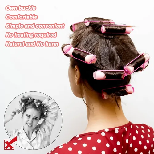 Miniatura 4 de MAQIHAN 56 rodillos de espuma para el cabello, rodillos de esponja de 0.59 pulgadas para rizadores de cabello sin calor para cabello corto/largo