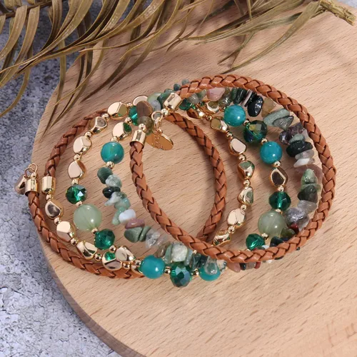 Miniatura 3 de Coiris Pulsera con cuentas de múltiples hebras, pulseras apilables con cuentas elásticas