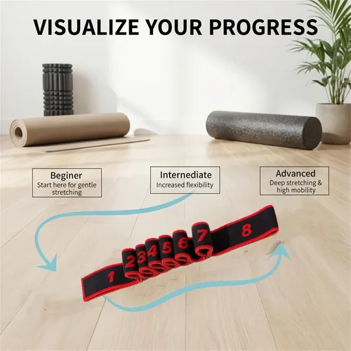 Miniatura 2 de S, Banda de Pilates, Banda de resistencia de pedal con mango, Bandas de ejercicios de resistencia, Correas de yoga para estiramiento, Ligas De Rojo
