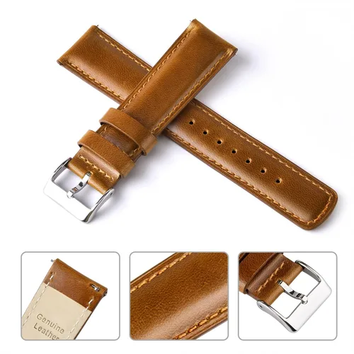 Miniatura 4 de Ritche - Correa de reloj de cuero de liberación rápida, 18, 19, 20, 21, 22, 23 y 24mm