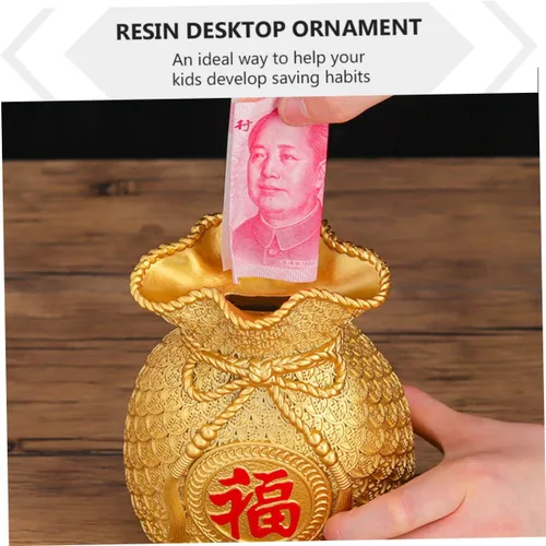 Miniatura 5 de MAGICLULU Hucha china de la suerte figura de Feng Shui, adorno de banco de monedas, figuras de dinero chino de la suerte para niños, decoración