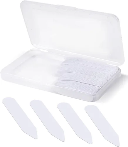 vivinin 112P - Inserciones para cuello de camisa de vestir, collar de plástico blanco con soporte de almacenamiento, 4 refuerzos invisibles de