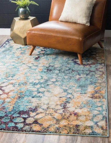 Miniatura 11 de Unique Loom Vita Collection - Alfombra tradicional saturada de medallones florales saturados sobre teñidos, 2 pies 2 pulgadas x 3 pies, azul Azul