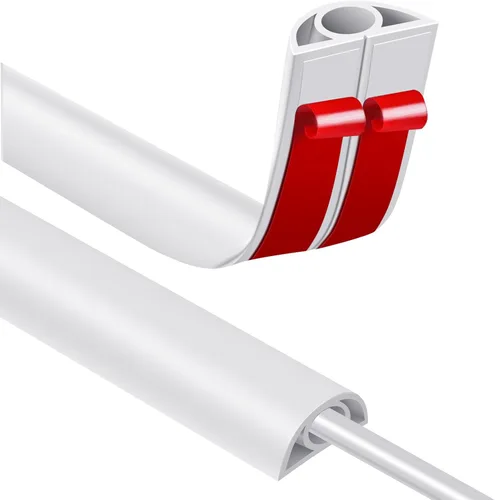Miniatura 34 de JAHOMFAI Cubierta para cables de piso 1m de largo, cubiertas para cables en el suelo para proteger los cables y prevenir riesgos de caídas, fácil