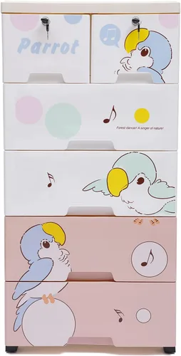 Miniatura 18 de Cajón de plástico de 5 capas para almacenamiento de ropa de bebé, cómoda de plástico con cajones, cómoda blanca y azul, cajón de ropa, pequeños