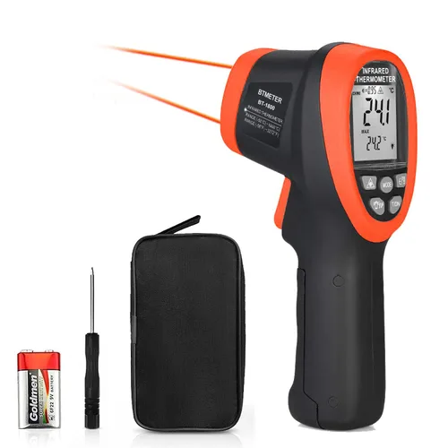 Miniatura 9 de BTMETER Pirómetro BT-1800C -58°F ~3272°F (-50~3,272.0 °F) Pistola de temperatura IR, D:S 50:1 Termómetro infrarrojo de alta temperatura para horno
