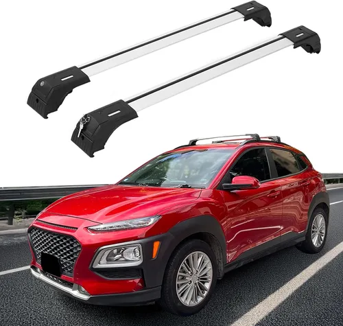 ERKUL Barras transversales mejoradas para Hyundai Kona 2018-2023 | Barras transversales de aluminio con bloqueo antirrobo para techo | Compatible