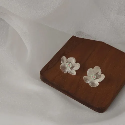 Miniatura 8 de 2 pares de aretes de resina de rosa transparente dulce para mujeres y niñas