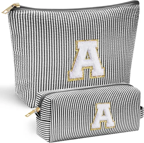 Miniatura 30 de YOOLIFE Regalos del Día de la Madre para mujeres, bolsa de maquillaje con inicial, bolsa de cosméticos, bolsa de maquillaje de viaje, regalos Rosado