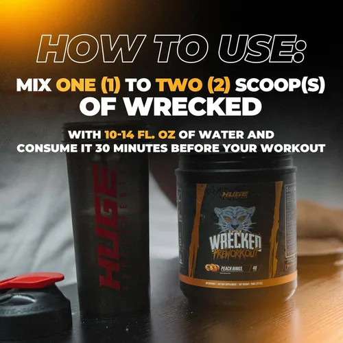 Miniatura 6 de Polvo Wrecked para antes del entrenamiento, fórmula avanzada, aumenta la energía, la concentración, las bombas y el rendimiento, 10g L-citrulina
