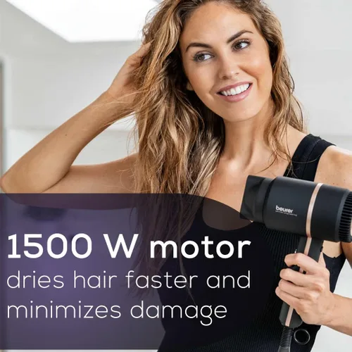 Miniatura 2 de Beurer HC35 - Secador de pelo compacto de 1500 W, tecnología iónica que reduce el encrespamiento, secador de pelo de viaje ligero y portátil con 4