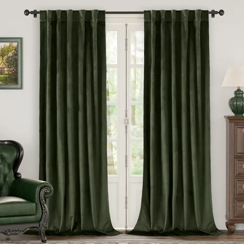 Miniatura 50 de BGment Cortinas de terciopelo rosa polvoriento, 2 paneles de 84 pulgadas, 2 paneles para sala de estar, aislamiento térmico de lujo, reducen