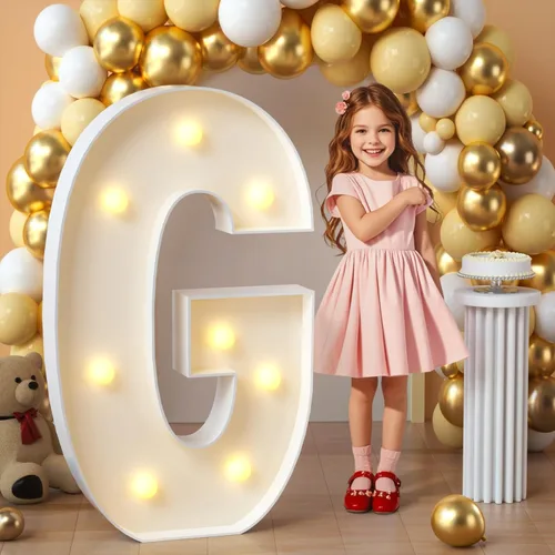 Miniatura 78 de imprsv Letras de marquesina iluminadas, letras de mosaico de 1.2 m con luz para decoración de baby shower, graduación, gran J para decoraciones