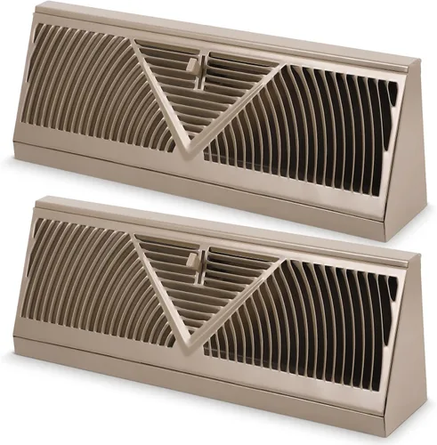 Miniatura 16 de Yaocom Paquete de 2 Rejillas de Registro de Zócalo Tamaño de Abertura de Conducto de 15 Pulgadas Cubiertas de Ventilación para Difusor de Piso