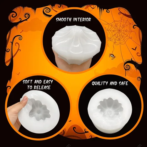 Miniatura 3 de Molde de vela de Halloween para hacer velas, molde de silicona 3D para fundición de resina, bricolaje de yeso, arcilla polimérica, decoración