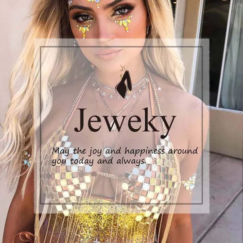 Miniatura 7 de Jeweky - Brasier con diseño de triángulo rojo y piedras preciosas bohemias, joyería para el cuerpo de bikini de playa para mujeres y niñas