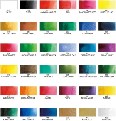 Miniatura 3 de Kuretake GANSAI TAMBI - Juego de pintura de acuarela de 36 colores, suministros de arte de calidad profesional para artistas, pintura para adultos