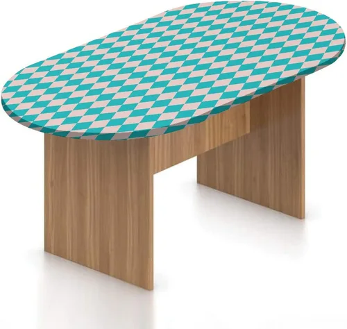 Miniatura 25 de XISUNYA Mantel ovalado ajustable para patio, mantel geométrico de poliéster elástico, mantel ajustable con estampado tribal, se adapta a mesas