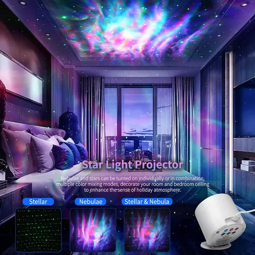 Miniatura 2 de Proyector de estrellas, proyector de galaxia, control remoto y temporizador, luz de galaxia, proyector de luz nocturna de nebulosa LED