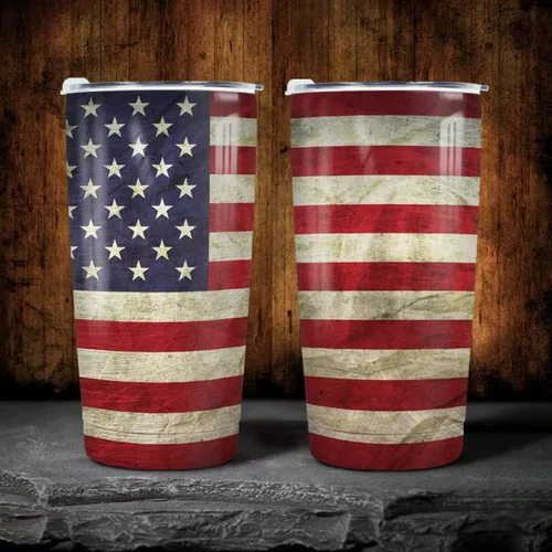 Miniatura 7 de Winorax Vaso con bandera americana de 20 oz de acero inoxidable con aislamiento, vasos aislados del 4 de julio con tapas, taza de café de viaje