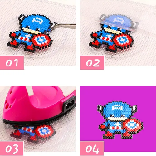 Miniatura 4 de 30 cuentas de fusibles de 5.906 x 5.906 in, cuentas fusibles, cuentas fusibles, tableros de clavijas, papeles de planchado cuadrados, accesorios