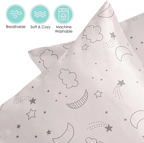 Miniatura 3 de Winmany Paquete de 2 fundas de almohada para niños pequeños, fundas de almohada de satén de seda para bebés de 19.3 x 14.2 in, fundas de almohada