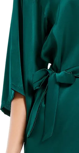 Miniatura 6 de Bata de satén sedoso para mujer, bata de dama de honor, bata de boda para fiesta, bata de baño suave kimono para mujer, ropa de dormir corta