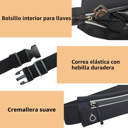 Miniatura 5 de Cangurera delgada para correr para hombres y mujeres, soporte para teléfono para correr, bolsa de cintura para entrenamiento, cinturón de dinero