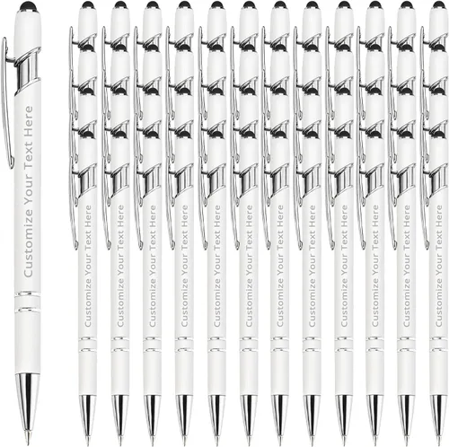 Miniatura 21 de Aolun 108 bolígrafos personalizados al por mayor con stylus grabado, bolígrafos personalizados, metal suave al tacto, grabado de nombre, logotipo